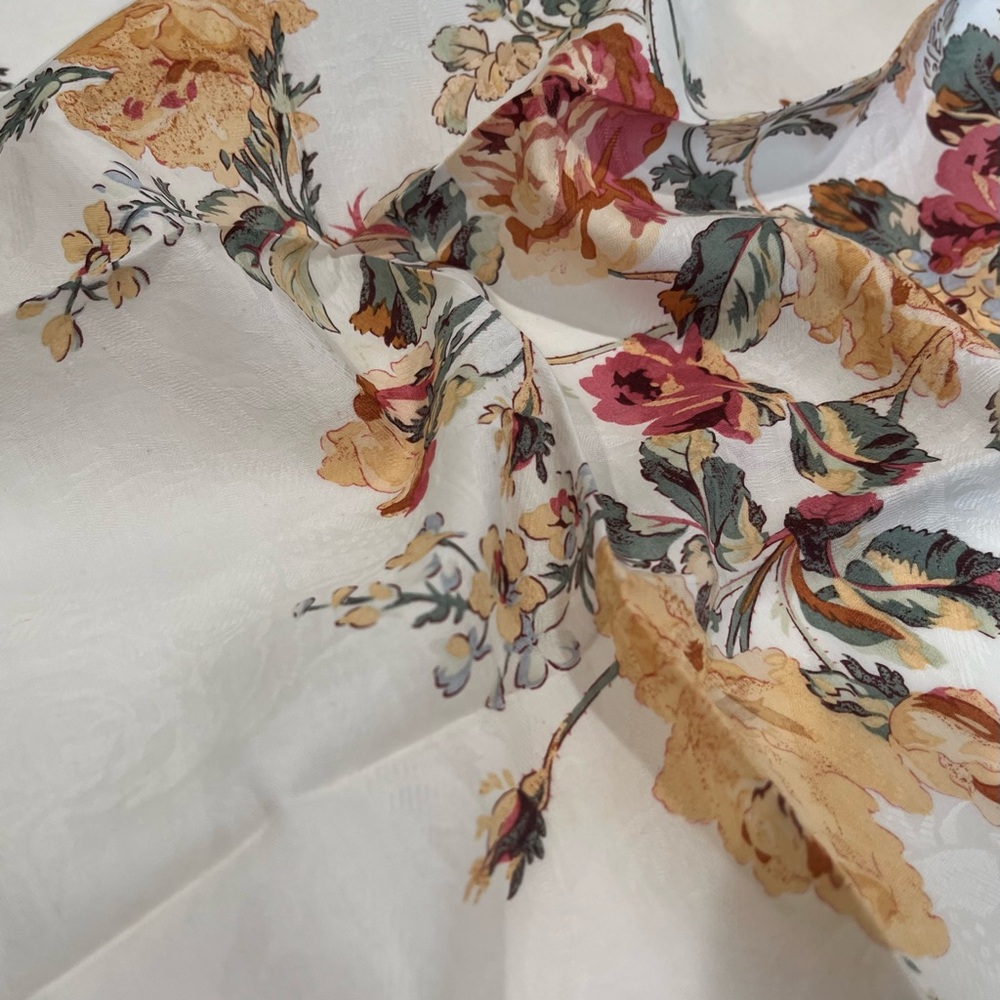 Ralph Lauren Pink and White Floral Cotton Bandana Scarf - Picture 6 of 12